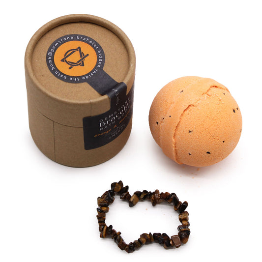 Natural Tiger Eye Gemstone Bracelet Bath Bomb