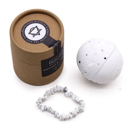 Natural White Jasper Gemstone Bracelet Bath Bomb